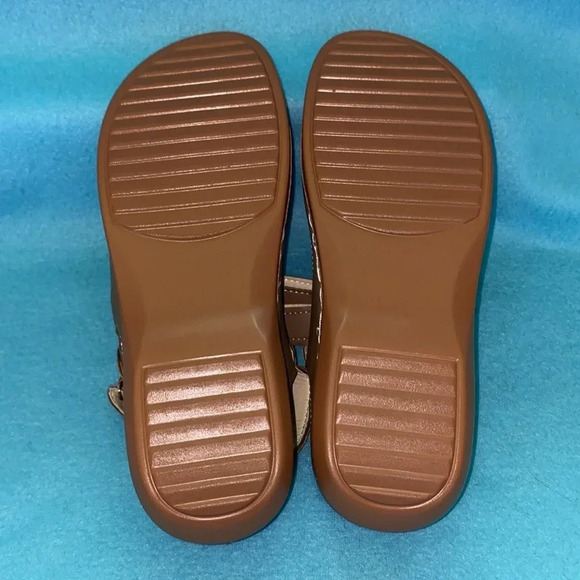 Qengg vegan leather brown summer open toe comfy orthopedic sandal NEW size 9.5 - Picture 6 of 8